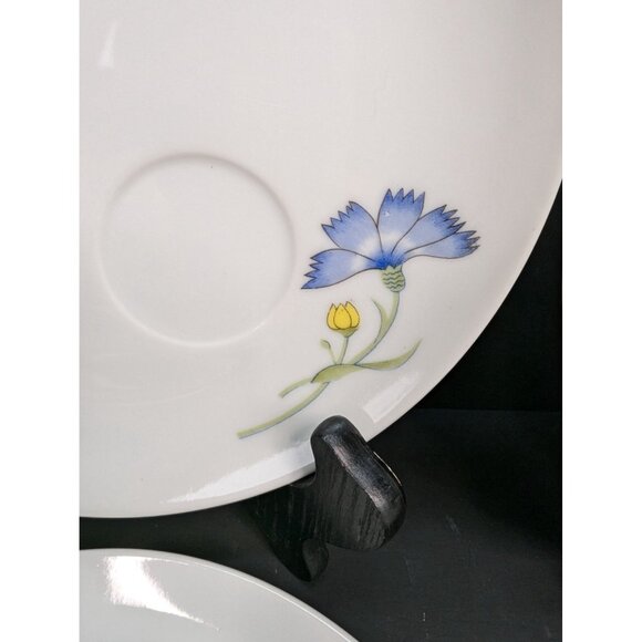 Flower Garden Fine China Seymour Mann Inc 8 1/4" Snack Plate Set of 4 No Cups - Picture 3 of 11